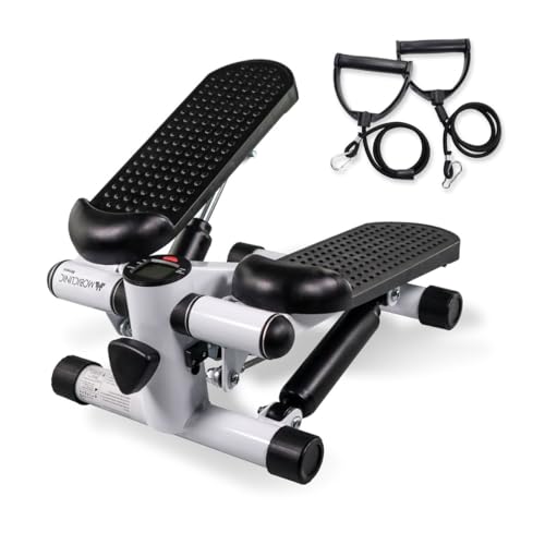 Mobiclinic® Fitness, Stepper, 2 en 1, Step Plus, Cuerdas de Resistencia, Multifunción, Brazos y piernas, Pantalla LCD, Carga 100 kg, Compacto, Gym casa, Altura Ajustable