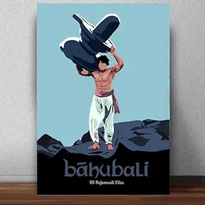 GOOD HOPE South Actors Artworks, Movies for Room and Office Home wall Decoration Bedroom Living Gift Painting sticker wallpaper Boys Hostel (Bahubali Prabhas, 12 x 18 Inch Unframed)