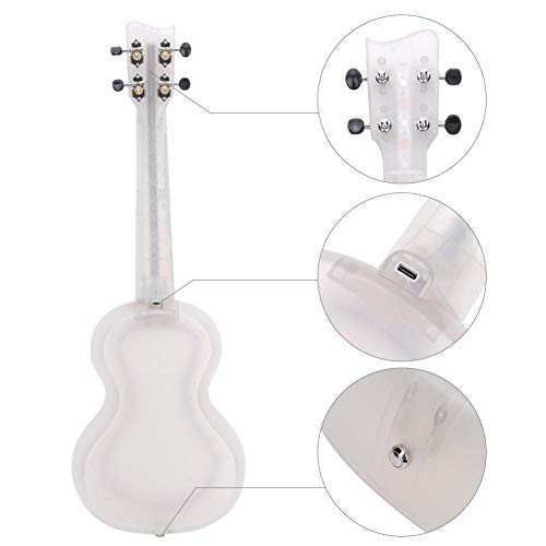 ODEROL LIANXIAO – Ukulélé, 23in ukulélé Transparent avec 5 Modes DIRIGÉ Sac léger et ukulélé, PC USB Chargement Lumineux Ukulele intégré à la Batterie for débutant, Famille, Amis, fête - Les Beatles, Paul McCartney, John Lennon, RIngo Starr, George Harrison ODEROL LIANXIAO - Ukulélé, 23in ukulélé Transparent avec 5 Modes DIRIGÉ Sac léger et ukulélé, PC USB Chargement Lumineux Ukulele intégré à la Batterie for débutant, Famille, Amis, fête – Image 7