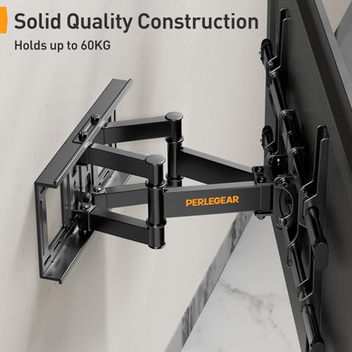 Perlegear TV Wandhalterung Schwenkbar Neigbar für 37-84 Zoll Flach & Curved Fernseher, TV Halterung max.VESA 600x400mm bis zu 60kg – Bild 7
