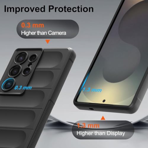 Image of ShieldTech AirGuard Series Back Cover Case for Samsung Galaxy S26 Ultra 5G | Microfiber Lining | Airbag Cushion Drop Protection | Silicone Case | Anti Slip Grip - Black for Samsung Galaxy S26 Ultra