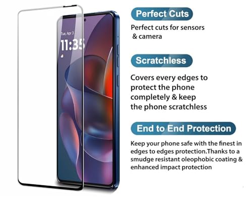 Image of HD Tempered Glass Screen Protector Compatible for Moto Edge 60 Stylus 5G with Edge to Edge coverage and Easy Installation kit