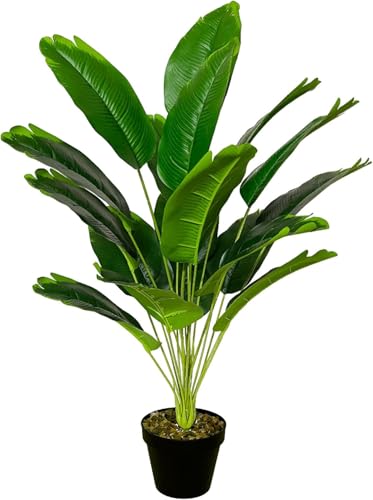 SLEEPHEAD 35 Fake Plant Artificial Banana Tree for Room Decor Faux Potted Plants Indoor for Home Living Bedroom Aesthetic Farmhouse Dorm Office Classroom and Outdoor Garden Porch Balcony Decor