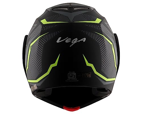 Image of VEGA Crux DX Energy Flip-up Helmet Dull Black Neon Green-M