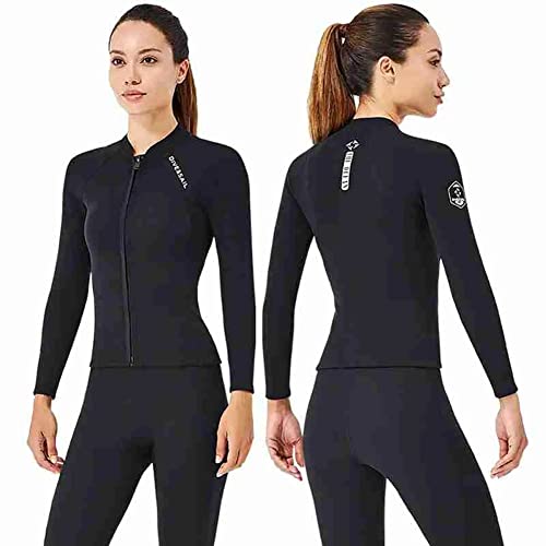Chaqueta de Neopreno 2MM para Mujeres y Hombres, Manga Larga, Cremallera Frontal, para Buceo, Surf, Kayak y Natación en Agua Fría miniatura 3