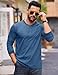 Cotrasen Mens Henley Long Sleeve Shirts Cotton T-Shirts 3 Button Tops Fashion Casual Basic Tee Medium Blue XL