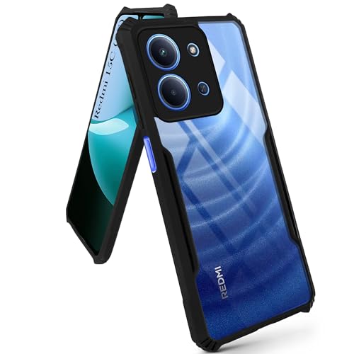 Image of Jkobi Hybrid Back Cover Case for Redmi 15C (Shockproof with Polycarbonate Clear Panel | Professional Black)