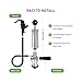 Watflow Keg Party Pump, American D System Beer Keg Tap Party Pump, 4 Inch Picnic Pump with Black Beer Faucet & Beer Hose, Chrome-Plated Keg Draft Beer Party Pump with 2 Hose Clamps