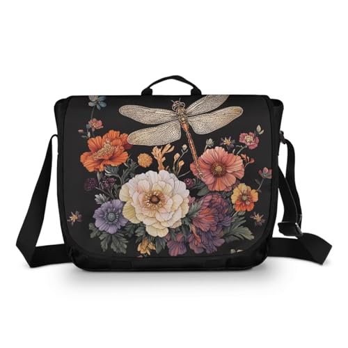 Large Flapover Crossbody Bag, Messenger bag with Adjustable Shoulder Strap Fashion Shoulder Purse Multi-Pocket