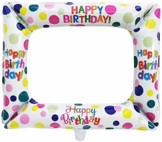 Inflatable Selfie Frame Giant Photo Booth frame Birthday Photo Booth Polka Dots Picture Frame 50*59cm Celebration Blow Up Party Prop for Birthday Party Decorations Supplies