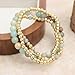 Tyebiva Gold Natural Stone Beaded Healing Bracelets Set for Women, 3pcs Trendy Elastic Stretch Stackable Amazonite Gemstone Bead Friendship Bracelet Fashion Jewelry Couple Gift.