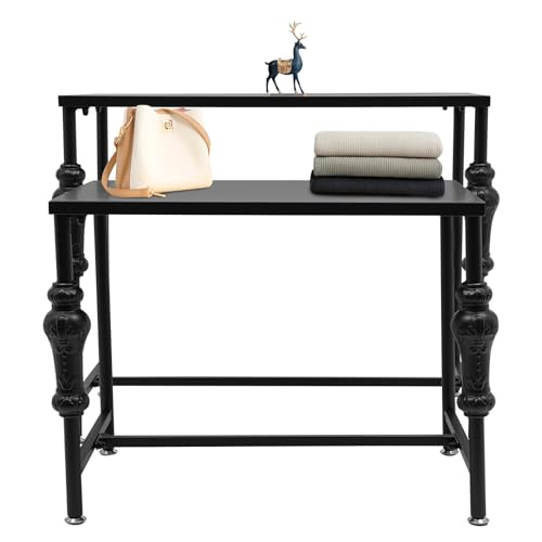 HAPPCUCOE Industrial Retail Display Tables, Standing Clothing Shoes Display Rack, Adjustable Feet, Storage Shelves for Clothing Stores, 29.53