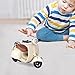 Doll Scooter for 17cm Doll,Scooter Toy with Lights and Music Rotate 360°,5 Colors Cute Motorcycles for Dolls,Desktop Ornaments for Doll Collectors,Interactive Rotating Toy Desktop Decoration (Beige)