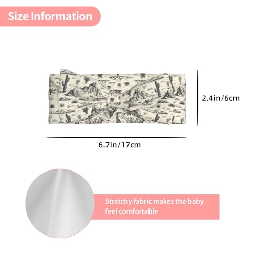 Western Cactus Landscape Print Baby Girl Bows Headbands Baby Girls Newborn Headbands Infant Toddlers 0-6 Months3