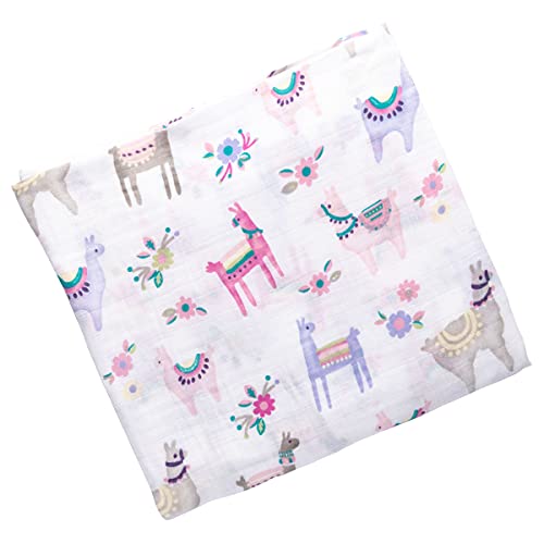 Image of Stephen Joseph, Muslin Swaddle Blanket for Baby Girls and Boys, Newborn Receiving Swaddling, 100% Cotton Wrap, 47 x inches, Llama