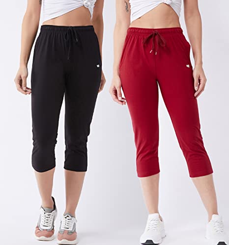 Image of Modeve Women Solid Cotton Blend Capri for summer|| Summer Wear