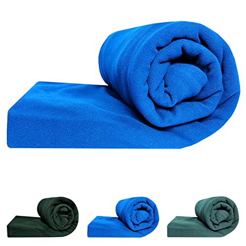 Acazmpar Sleeping Bag Liner, Camping Sleep Sack Travel Sheet Camping Blanket for Outdoor Indoor Used with Zipper (Blue)