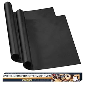 Oven Liners for Bottom of Oven, 2 Pack Large Thick Heavy Duty Non-Stick Teflon Oven Mat Set, 15.74″x 23.62″ BPA and PFOA Free Oven Floor Protector Liner, Kitchen Friendly Cooking Accessory