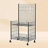 VOLDAX Generisch Marktstand-Ausstellungsstand Faltbarer Imbisswagen mit Rädern, for Straßen-/Bauernmärkte/Handwerksausstellungen(Black,100cm/39in)