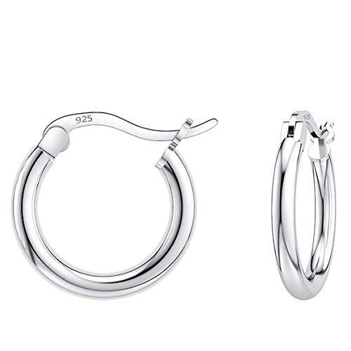 Savlano 925 Sterling silver Round Hoop Earrings for Women & Men Comes in 10MM-25MM
