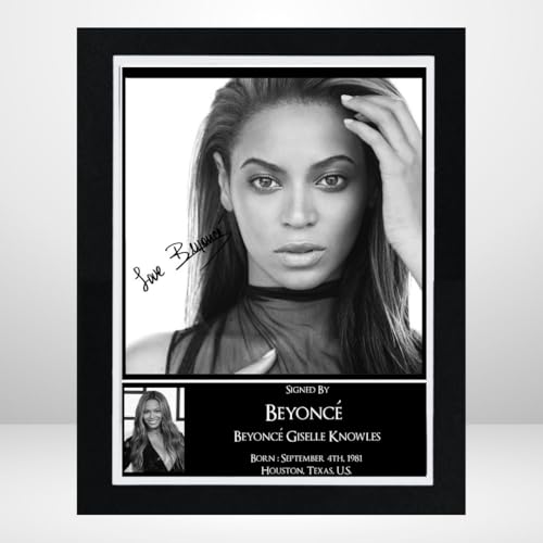 Beyonce blanco y negro firmada de impresión fotográfica pantalla 10 x 12