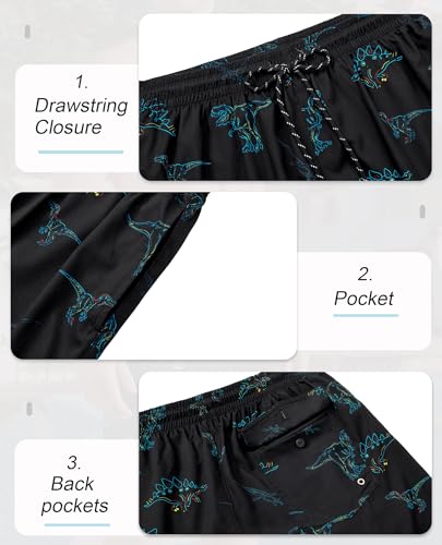 5inch Compression Swim Trunks: Mens Soft Stretchy Quick Dry Comfort Drawstring Zipper Pockets Beach Pool2