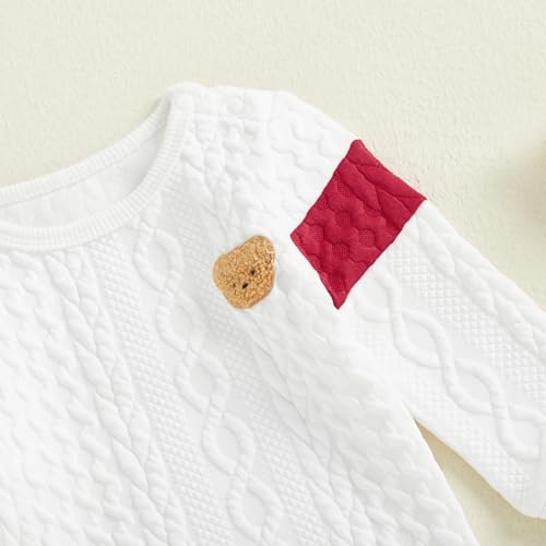 Image of Babieshouse Newborn Baby Boy Clothes Mamas Boy Bear Embroidery Long Sleeve Romper Pants Set Fall Winter Outfits 3-18 Months