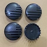 4PCS 83mm 3.25' Black Wheel Center Hub Caps for Sierra Yukon Silverado Tahoe 22837060 (Black-US)