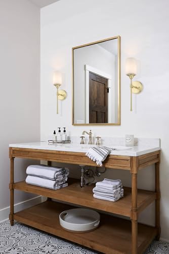Xinbei Lighting XB-W1216-SB Wall Sconce, Bathroom Vanity Light With Glass, Classic Wall Fixture Satin Brass Finish thumb #3
