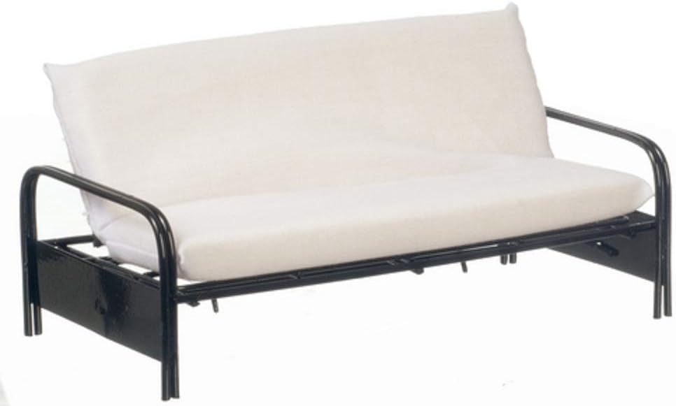 Dollhouse Miniature Metal-Frame Futon Sofa