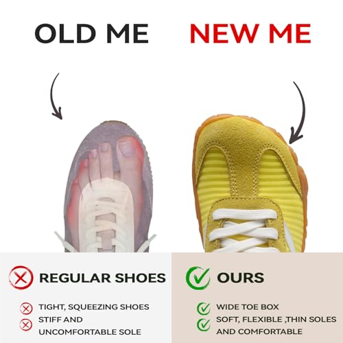 Image of Barefoot Shoes Women Casual Sneakers,Wide Toe Box Shoes Women Zero Drop Barefoot Shoe Men,Minimalist Trail Running Shoe,Non-Slip Lightweight Breathable Comfortable Fashion Walking Hiking Shoes Unisex