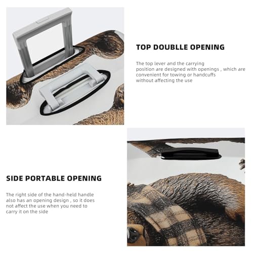 Luggage Cover Elastic Suitcase Cover Protector Rustic Lodge Bear Luggage Covers Travel Suitcase Covers Carry On Luggage Sleeve Suitcase Baggage Cover for Adult Travel4