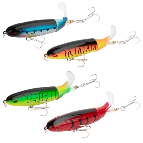 Przynęta wędkarska, Top Water Przynęta Szczupak z haczykami, Spinning Symulacja przynęty 13G, Prezenty wędkarskie dla mężczyzn, Pstrąg Bas Kot słodkowodny i słonowodny (4 sztuki)