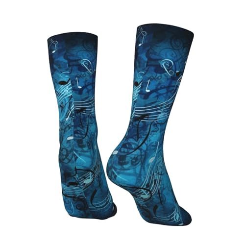 Blue Musical Notes Crew Socks Women Men Cushioned Athletic Socks Adult Calf Socks Casual Above Ankle Sock2
