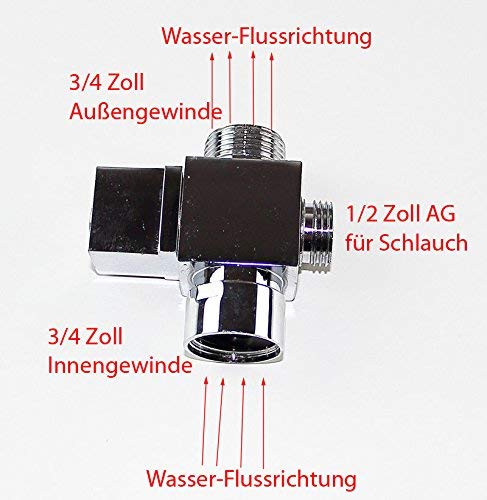 3-vie Valvola Deviatrice Umsteller Commutatore 3/4 IG Zu 3/4 Ag (venti09)