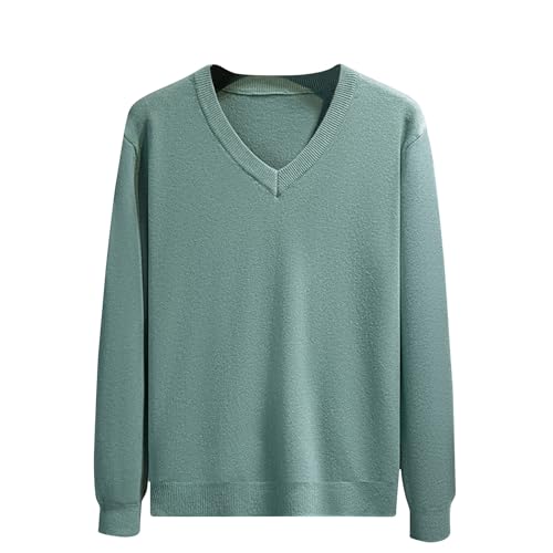 Men's V Neck Super Soft Sweater Long Sleeve Pullover Slim Fit Knitted Tops Lightweight Casual Fall Fashion Sweater