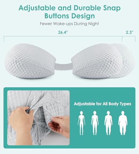 Image of Pregnancy Pillow Cooling for Sleeping, Detachable and Adjustable Double-Sided Support Maternity Pillow Skin-Friendly for Pregnant Women Back, HIPS, Legs(30Slope Design Verified by Expectant Mothers)