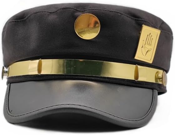 JJBA Anime cosplay,jojo's adventure Kujo Jotaro Cosplay Hat - Star Platinum Metal Badge Cap, Anime Convention Costume - Image 2