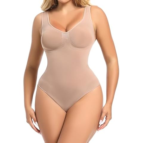 Atbuty Shapewear Bodysuit Tummy Control Seamless Sculpting Body Shaper for Women Plus Size Butt Lifting Full Body Shapewear (OCHRE,X-Large) Cover