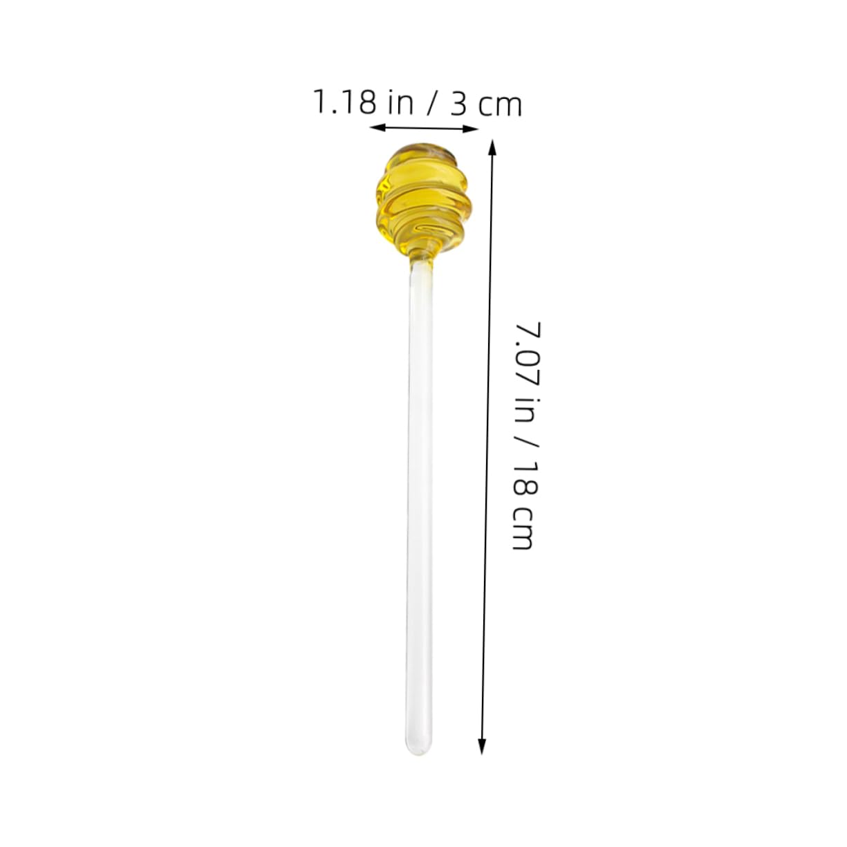 Unomor 2pcs Reusable Honey Stirrer Stick Glass Honey Spoon for Tea Syrup Cocktails Jam Stirrer Long Handle Easy Maintenance
