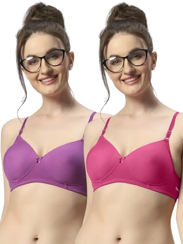 Image of Sonari 007 Wire Free Padded Bra | Medium Padding for Support, Medium Coverage, Soft Cotton Polyester Material, Adjustable Straps with Hook & Eye Closure, Wash Only