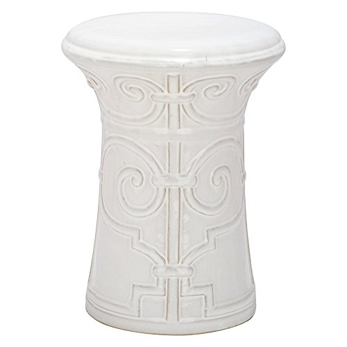 Safavieh Imperial Ceramic Decorative Garden Stool, White Safavieh Imperial Ceramic Decorative Garden Stool, White