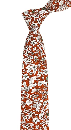 Image of Elfeves Men's Skinny Solid Color Tie Causal Cotton Linen Narrow Slim cut Necktie