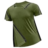 Hemd, nach der Schulter, zur Erholung, zum Abreißen, kurze Ärmel, vollständig offen, seitlicher Druckknopf, für Herren und Damen, Unisex-Größen, Grün , Klein