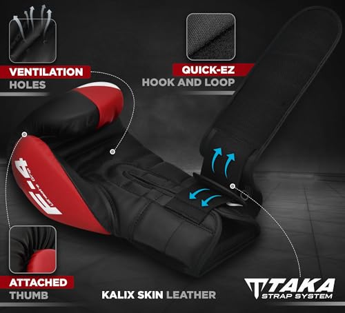 Image of RDX Boxing Gloves, Maya Hide Leather Training Gloves for Muay Thai, Kickboxing, Sparring, Punch Bag, Punching Bag, Kickboxing Gloves, Martial Arts Training, Home Gym, Men, Women, 8 10 12 14 16 oz