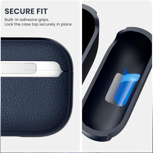 Image of ZORBES Compatible with Airpod Pro 3, TPU Earbud Charger Box Cover, Fashion Orange Lychee Pattern Anti-Scratch Protective Case Cover with Lanyard, Travel Earbud Case Cover