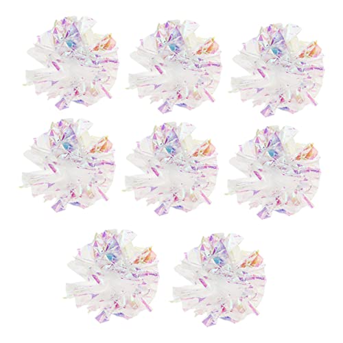 Toddmomy 8pcs Crinkle Ball for Cats Lightweight Pet Interactive Sound Balls Random Colors Engaging and Durable