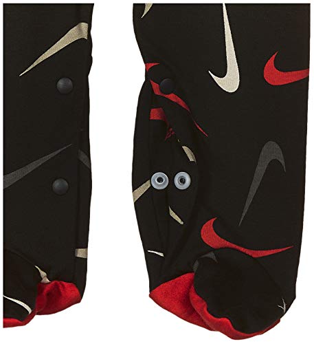 Nike Baby Boy Footed Coverall (Black(56G112-023)/Red, 6 Months)4