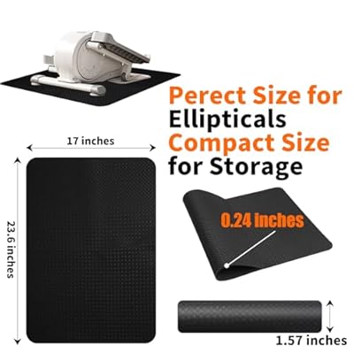 Double-Sided Non-Slip Workout Mat for Elliptical Machine, 23.6 x 17 Stepper Mat for Under Desk Ellipticals & Pedal Exercisers, Stability & Floor Protection, Compatible with Vibration Plate