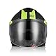 ORIGINE Motorradhelm Jethelm Roller Helm Scooter Helm Moped Mofa Helm mit Doppelvisier ECE Zertifizierung (Techy Fluo Yellow Black,L)